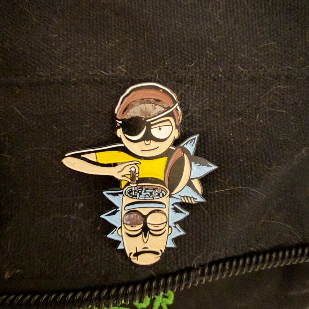 Rick and Evil Morty Enamel Pin - Yellow & Blue
